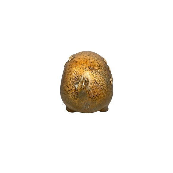 Bennington Style Piggy Bank Pig Dime Bank Ceramic With Gold Speck Glaze VTG 1969 - Picture 11 of 12